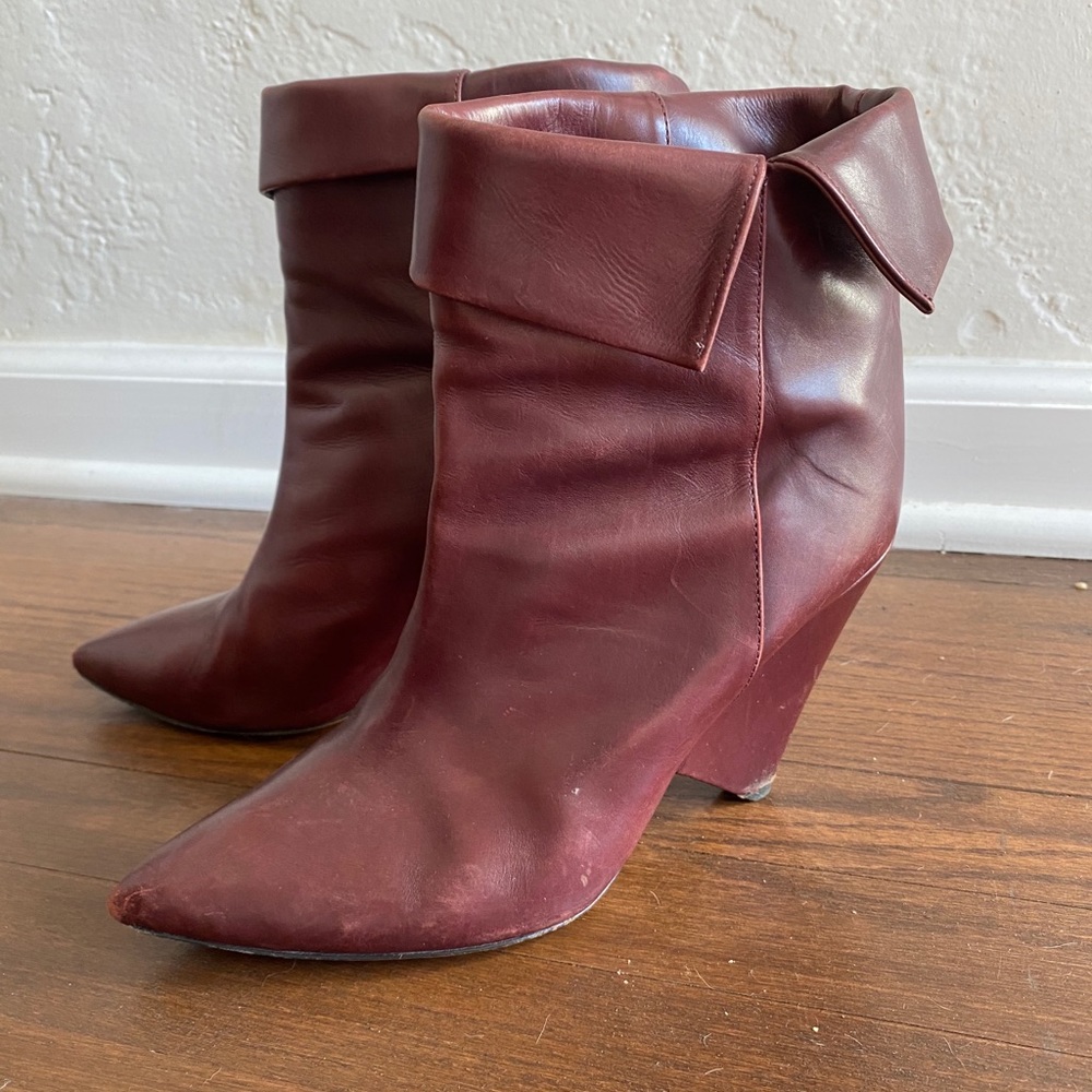 Isabel Marant burgundy ankle boots 37